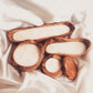 Olive Wood Medium Boat Candle